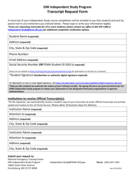Document preview: Emi Independent Study Transcript Request Form