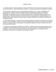 Form SF-28 Affidavit of Individual Surety, Page 2