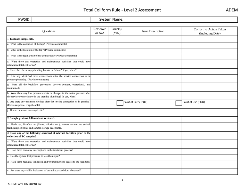 ADEM Form 37 - Fill Out, Sign Online and Download Fillable PDF, Alabama ...