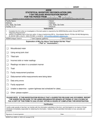 Document preview: ADEM Form 460 Statistical Inventory Reconciliation Sir 7 Day Release Investigation Notice Form - Alabama