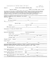 Form DOT-SP10656 Annex A Shipment Approval Form
