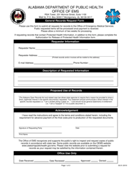 Document preview: General Records Request Form - Alabama