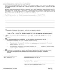 Domestic Business Corporation Amendment to Certificate/Articles of Incorporation - Alabama, Page 2