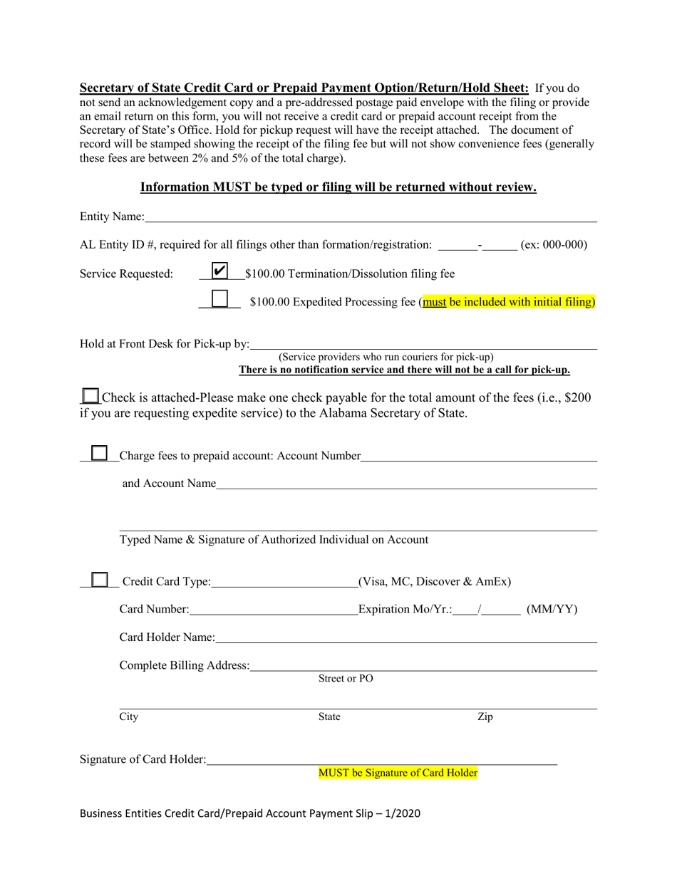 Domestic Limited Liability Limited Partnership (Lllp) Statement of Dissolution - Alabama, Page 3