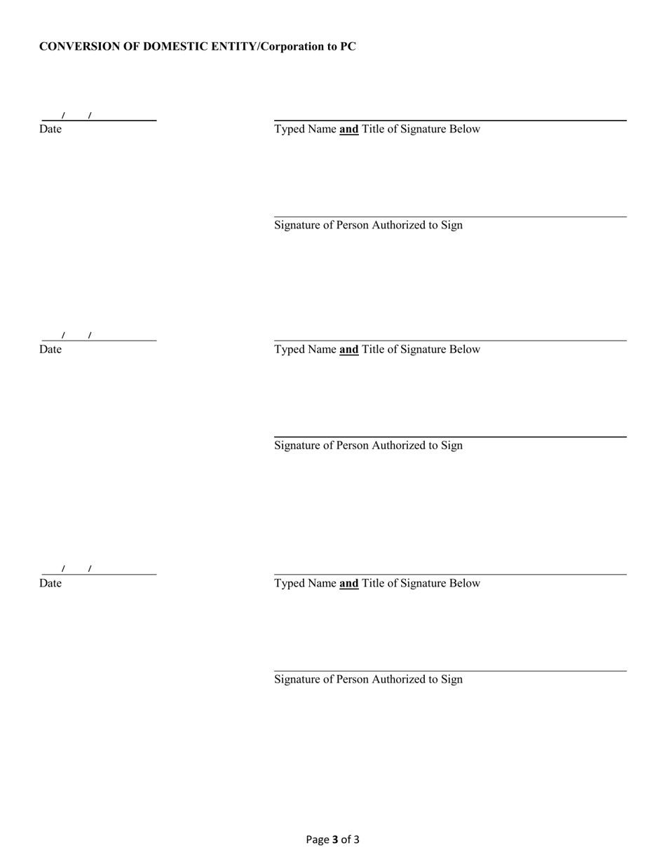 Conversion of a Domestic Entity - Corporation to Professional Corporation - Alabama, Page 3