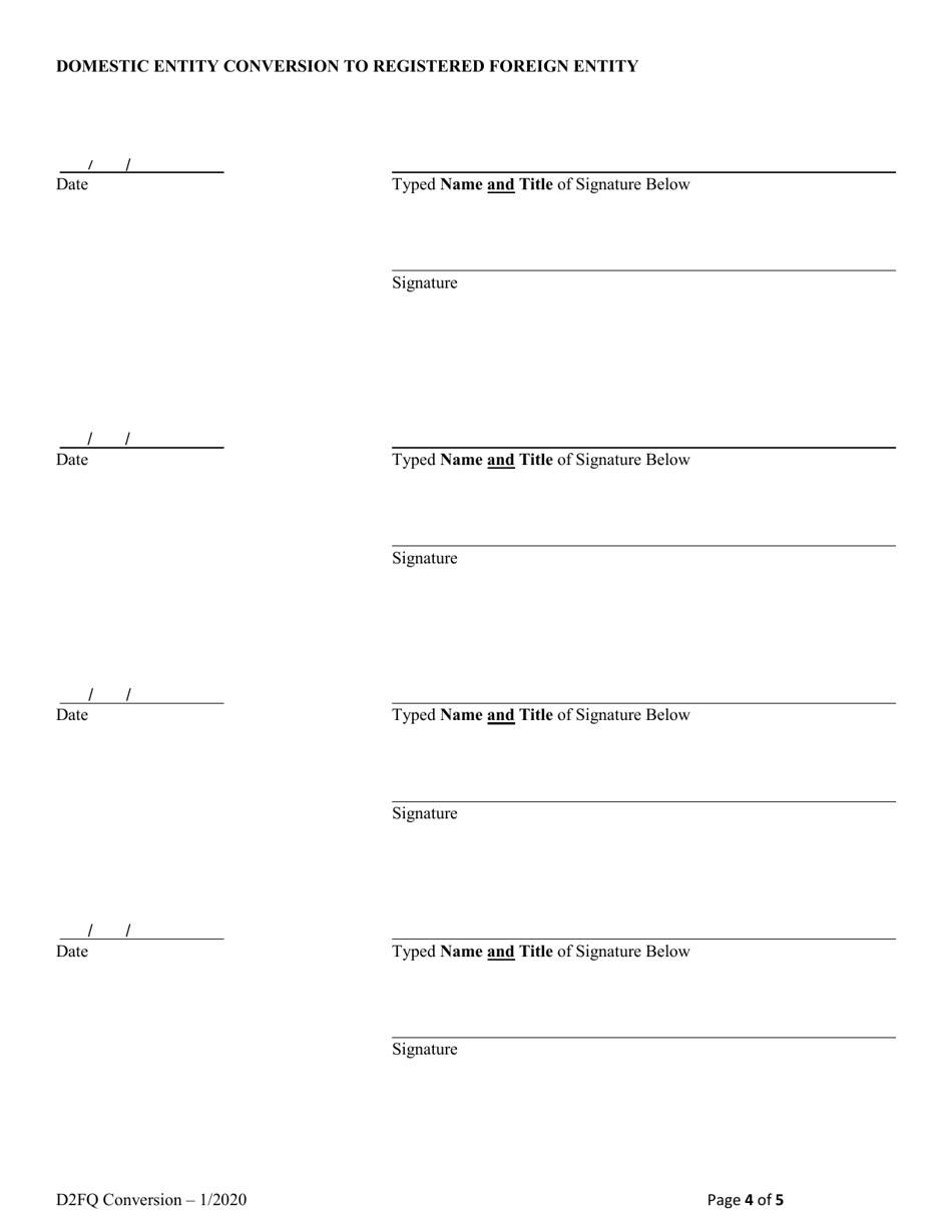 Domestic Entity Conversion to Registered Foreign Entity - Alabama, Page 4