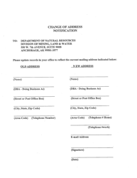 Document preview: Change of Address Notification - Alaska