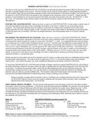 Form DNR10-162V State Mining Location Notice/Certificate (Traditional Claims Only) - Alaska, Page 2