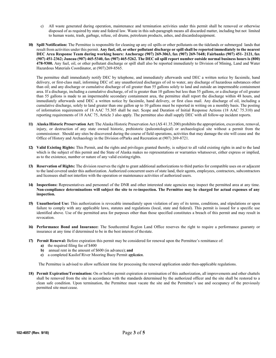 Form 102-4057 Kasilof River Mooring Buoy-General Permit - Alaska, Page 4