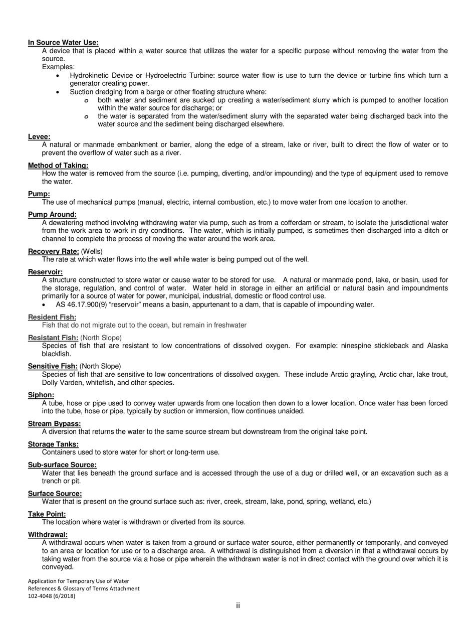 Form 102-4048 Application for Temporary Use of Water - Alaska, Page 12