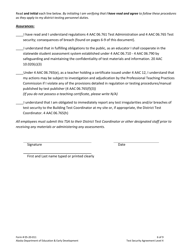 Form 05-20-011 Level 4 Test Security Agreement - Alaska, Page 6