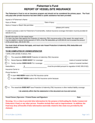 Form 07-6119 Fishermen&#039;s Fund Report of Vessel/Site Insurance - Alaska