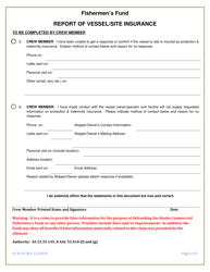 Form 07-6119 Fishermen&#039;s Fund Report of Vessel/Site Insurance - Alaska, Page 2