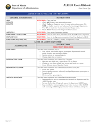 Alder User Affidavit - Alaska