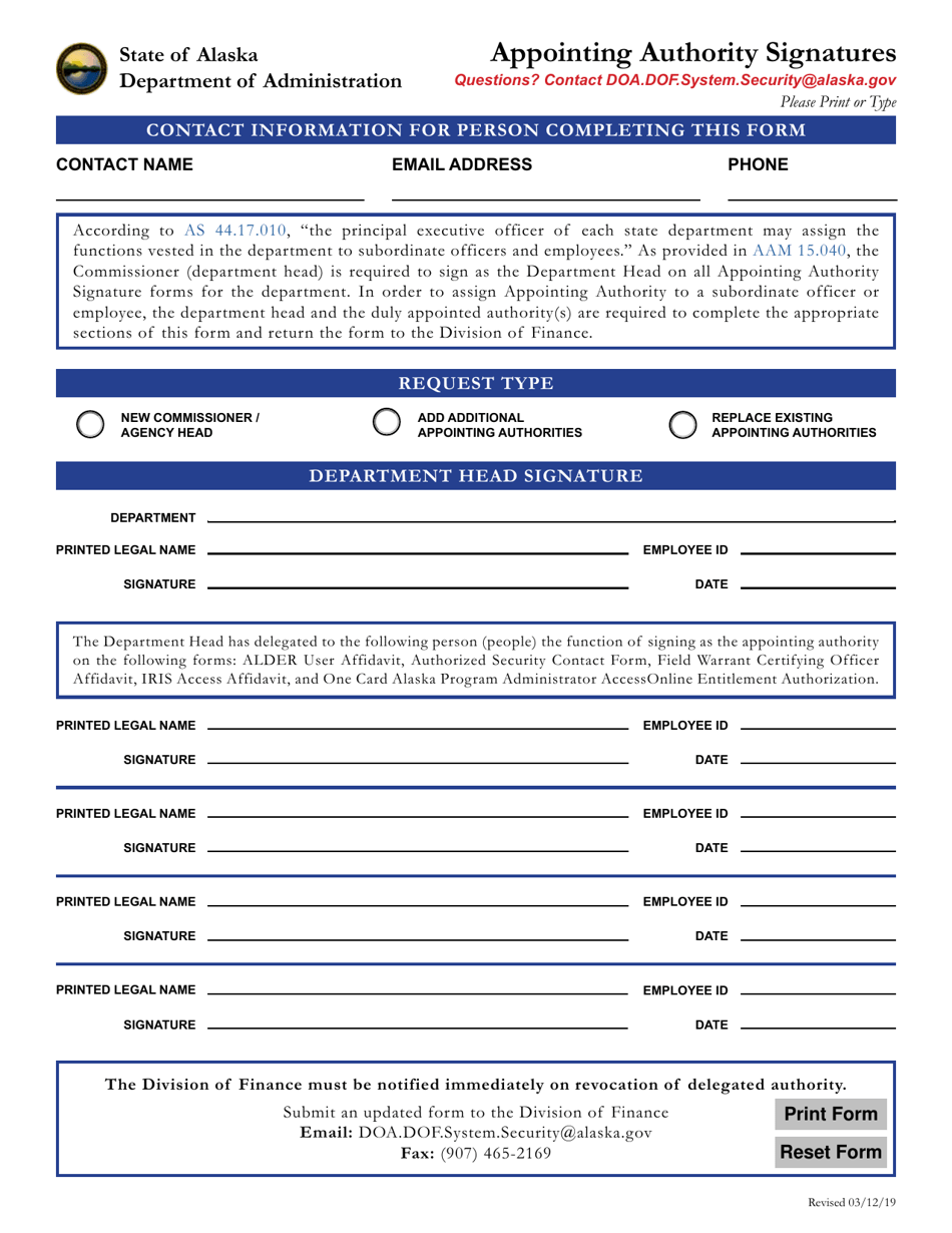Alaska Appointing Authority Signatures - Fill Out, Sign Online and ...