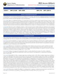 Iris Access Affidavit - Alaska, Page 2