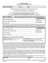 Payroll Direct Deposit Form - Alaska, Page 2