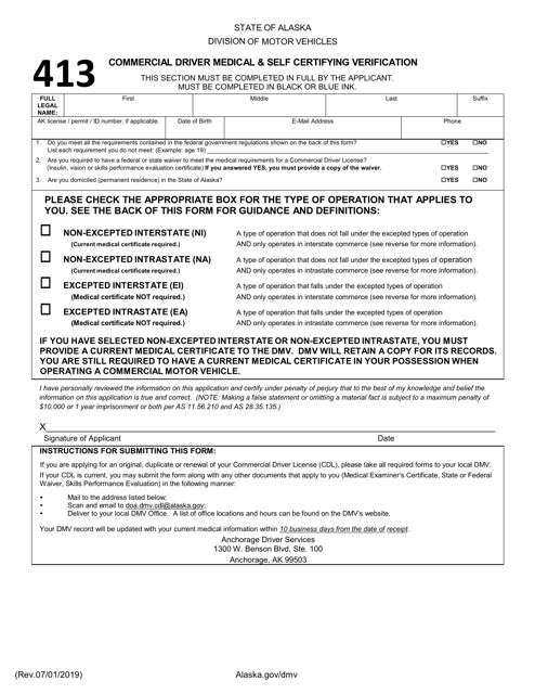 Form 413  Printable Pdf