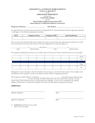 Document preview: Assignment to Alternate Work Schedule Pursuant to Appendix B of the Bargaining Agreement Between the State of Alaska and the Alaska Public Employees Association/Aft Representing the Confidential Employees Association - Alaska