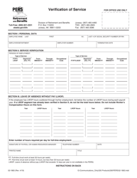 Document preview: Form 02-1883 Verification of Service - Alaska