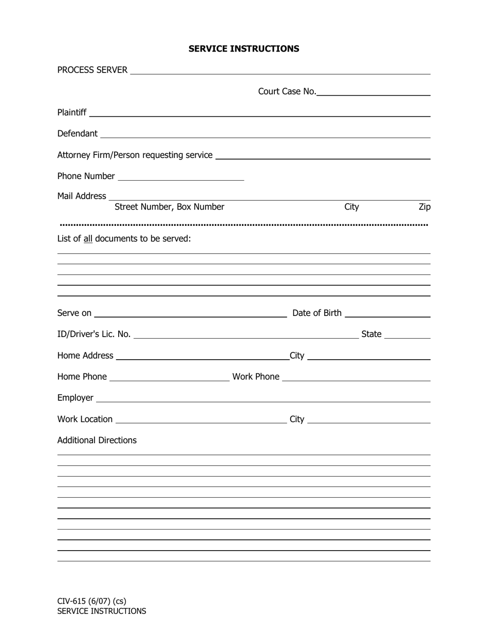 Form CIV-615 - Fill Out, Sign Online and Download Fillable PDF, Alaska ...