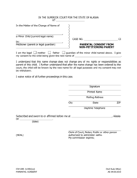 Document preview: Form CIV-695 Parental Consent From Non-petitioning Parent - Alaska