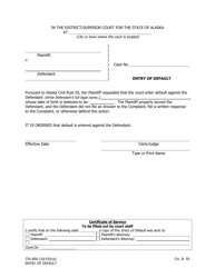 Document preview: Form CIV-856 Entry of Default - Alaska