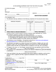 Document preview: Form CR-465 Restitution Judgement - Alaska