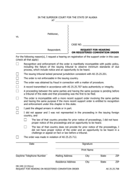 Document preview: Form DR-349 Request for Hearing on Registered Convention Order - Alaska