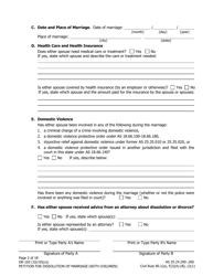 Form DR-105 Petition for Dissolution of Marriage (With Children) - Alaska, Page 2