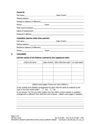 Form DR-361 Motion to Modify Another State&#039;s Child Support Order - Alaska, Page 2