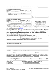 Document preview: Form DV-131 Request to Modify a Protective Order (One Petitioner) - Alaska