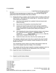 Form PG-665 Order Appointing Legal Guardian Pursuant to as 13.26.440 for the Limited Purpose of Receiving Funds on Behalf of a Minor - Alaska, Page 2