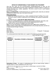 Document preview: Form TF-202 Notice of Conventionally Filed Exhibit or Attachment - Alaska