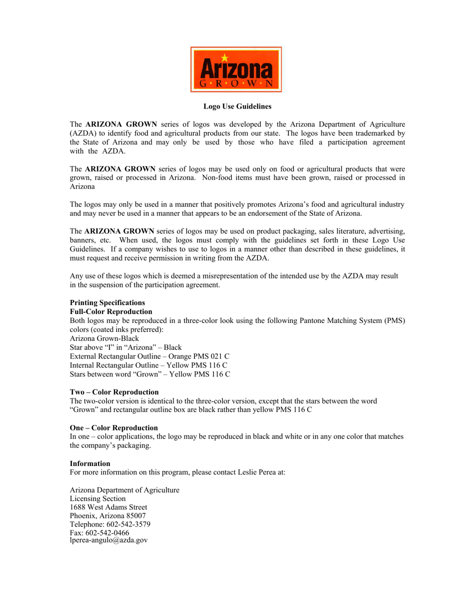 Arizona Grown Licensing Agreement - Arizona, Page 3