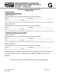 Industrial Hemp Program Application Grower Form - Arizona, Page 2