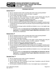 Industrial Hemp Program Checklist - Arizona, Page 2