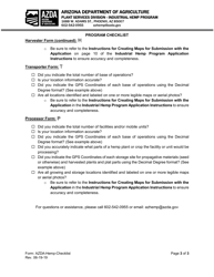 Industrial Hemp Program Checklist - Arizona, Page 3