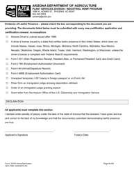 Industrial Hemp Program Application - Arizona, Page 5