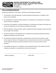 Industrial Hemp Program Application - Arizona, Page 6