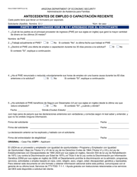 Document preview: Formulario FAA-0155B-S Antecedentes De Empleo O Capacitacion Reciente - Arizona (Spanish)