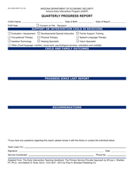 Document preview: Form GCI-1097A Azeip Quarterly Progress Report - Arizona