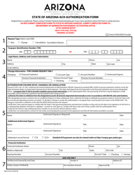 Document preview: Form GAO-618 State of Arizona ACH Authorization Form - Arizona