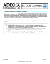 Notice of Intent to Discharge for a Type 2.04 General Permit - Arizona, Page 8