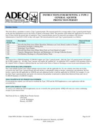 Form WPS250 Renewal Form for a Type 2 General Aquifer Protection Permit - Arizona
