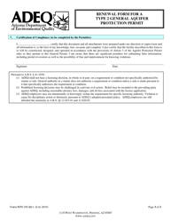 Form WPS250 Renewal Form for a Type 2 General Aquifer Protection Permit - Arizona, Page 3