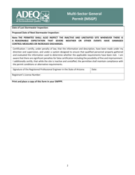 Inactive and Unstaffed Certification Form for Sector G and Sector J - Arizona, Page 2