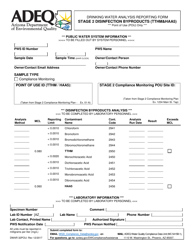 Document preview: Form DWAR32POU Drinking Water Analysis Reporting Form Stage 2 Disinfection Byproducts (Tthm&haa5) - Arizona