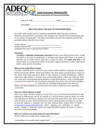 Document preview: Lead Consumer Notice (Lcn) - Arizona