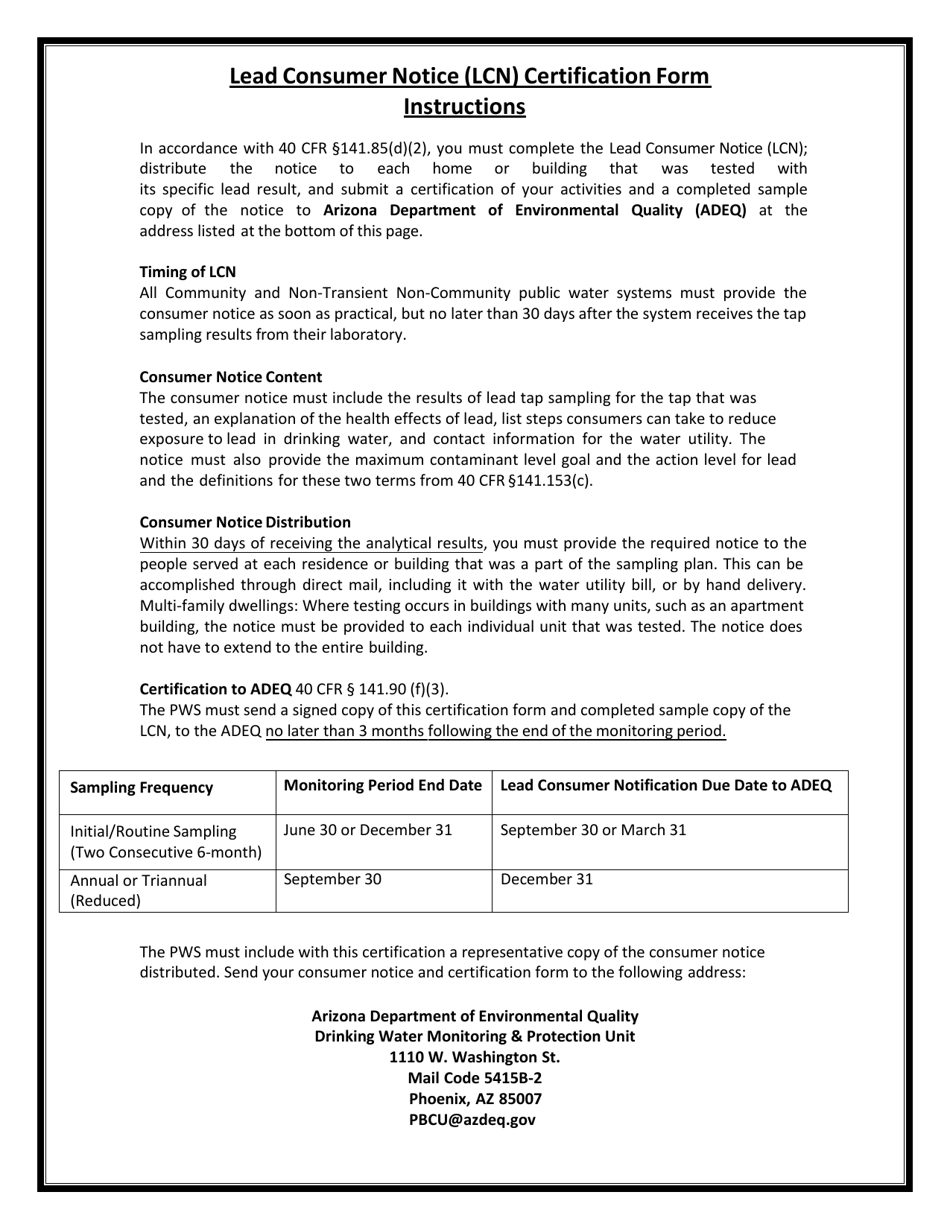 Lead Consumer Notice (Lcn) - Arizona, Page 3